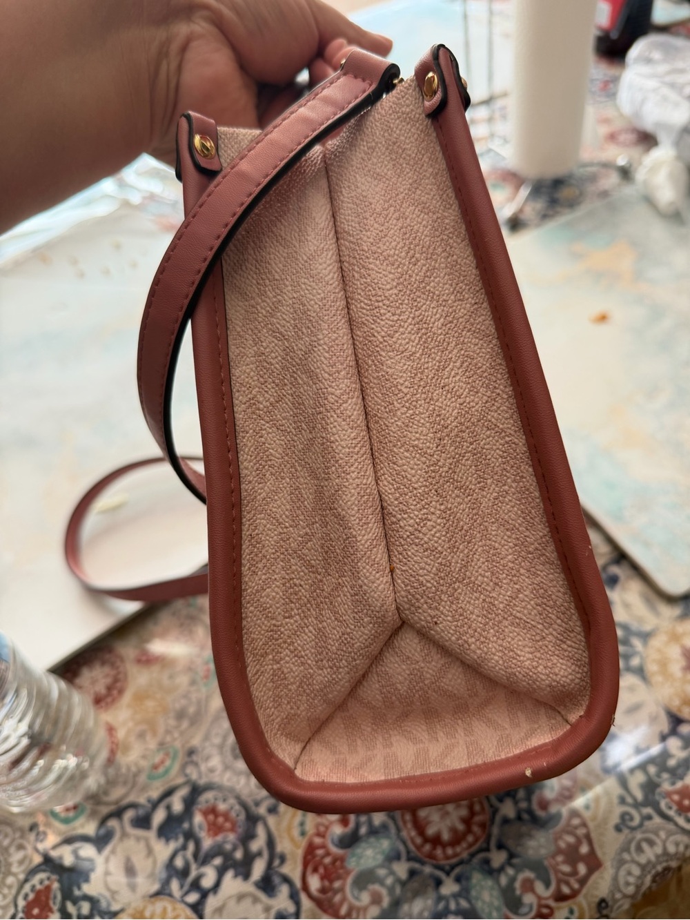 Michael Kors Blush Pink Canvas tote - Picture 3 of 10